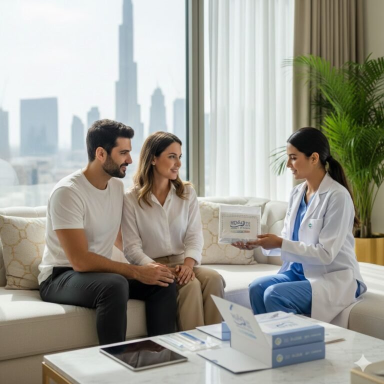 STD check from home Dubai – DHA-licensed nurse collecting samples for confidential testing